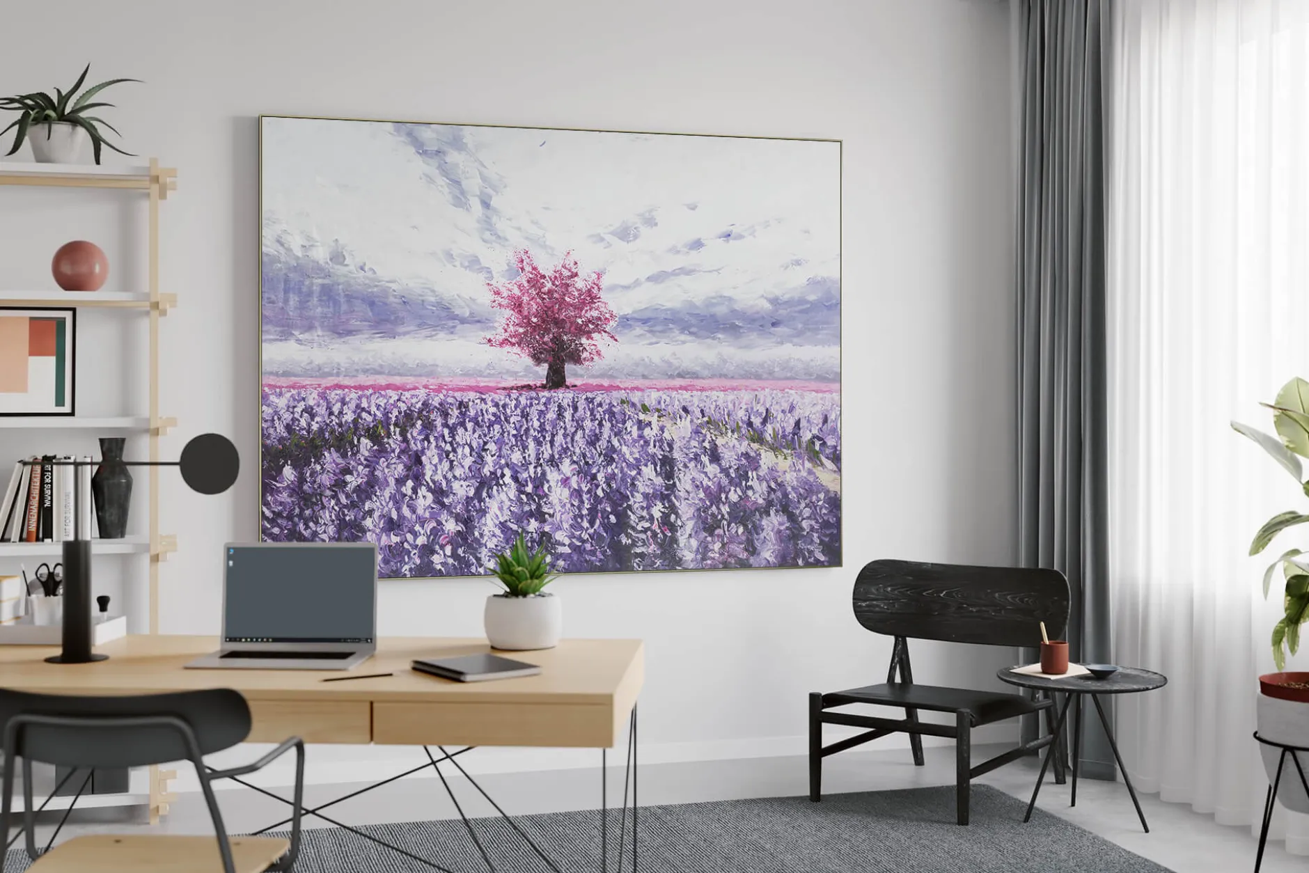 XXL Öl Gemälde 'Purple Explosion' | Handgemaltes Unikat