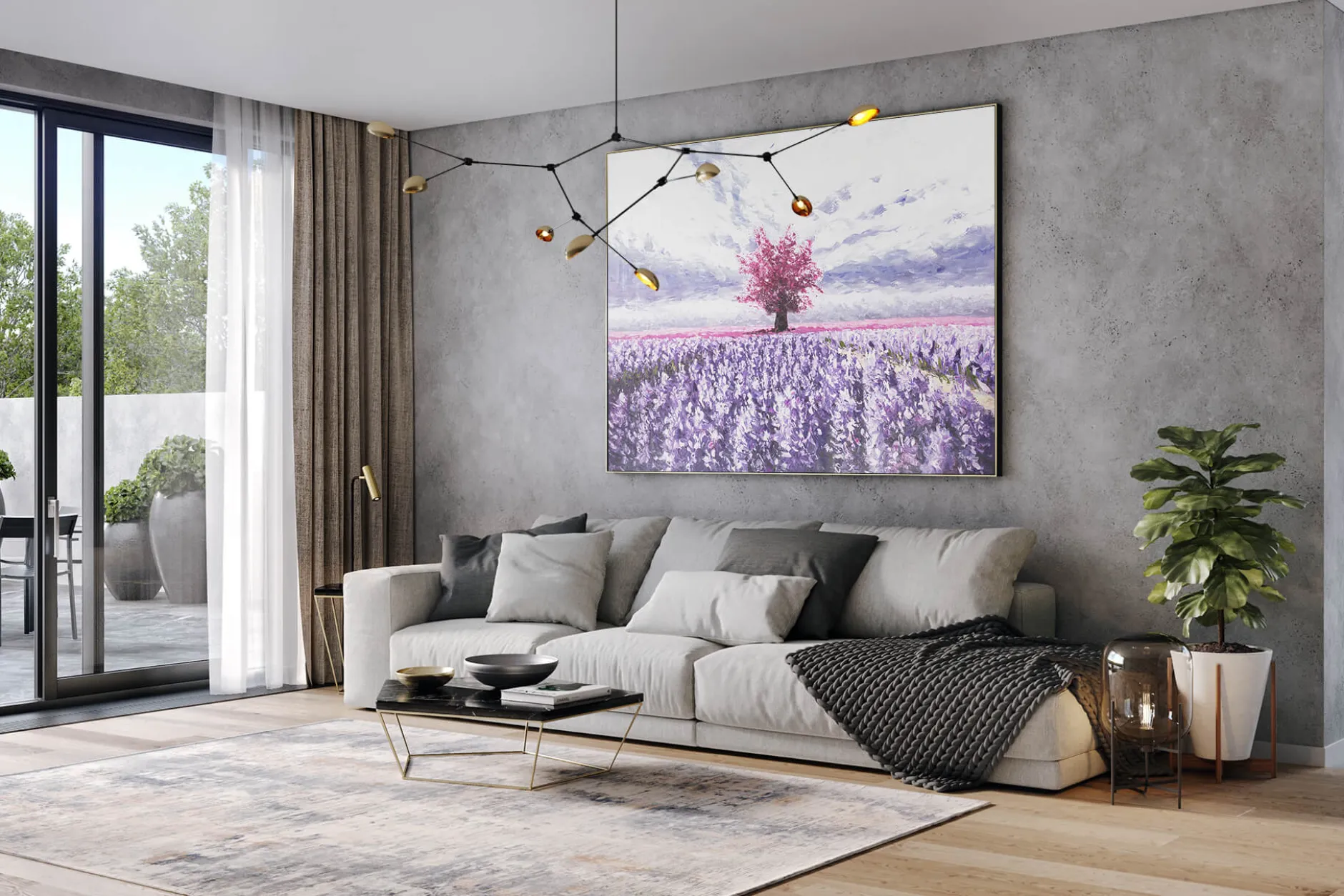 XXL Öl Gemälde 'Purple Explosion' | Handgemaltes Unikat
