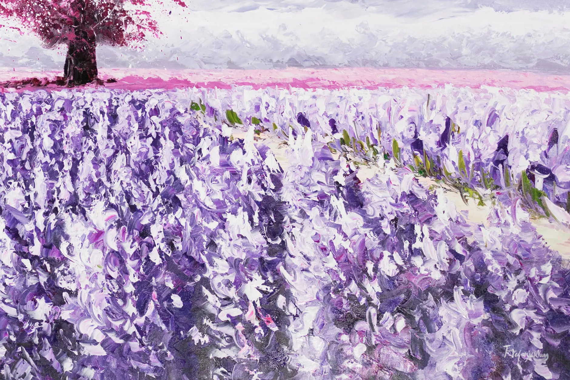 XXL Öl Gemälde 'Purple Explosion' | Handgemaltes Unikat