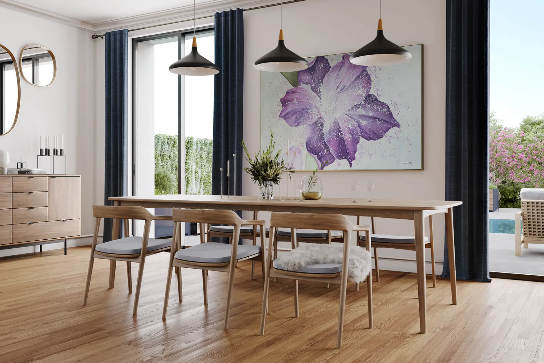 XXL Öl Gemälde 'Purple Finery' | Handgemaltes Unikat