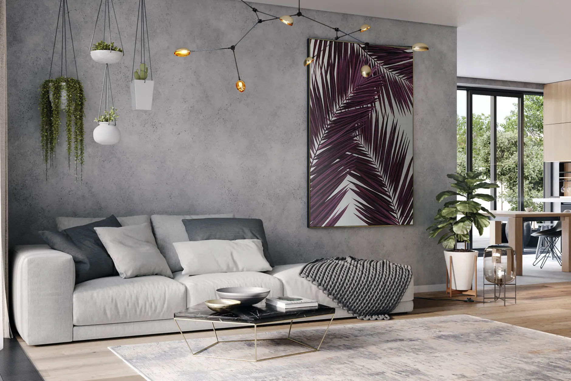 XXL Öl Gemälde 'Purple Jungle Dreams' | Handgemaltes Unikat