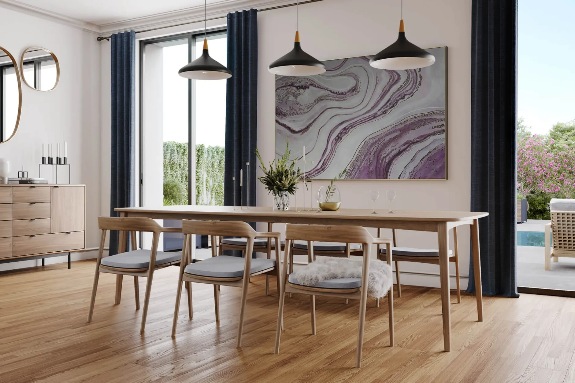 XXL Öl Gemälde 'Purple Magic' | Handgemaltes Unikat