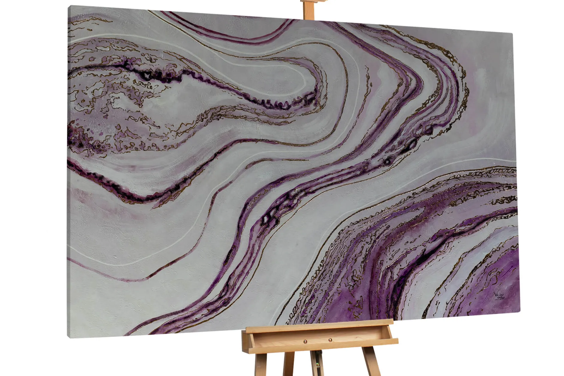 XXL Öl Gemälde 'Purple Magic' | Handgemaltes Unikat