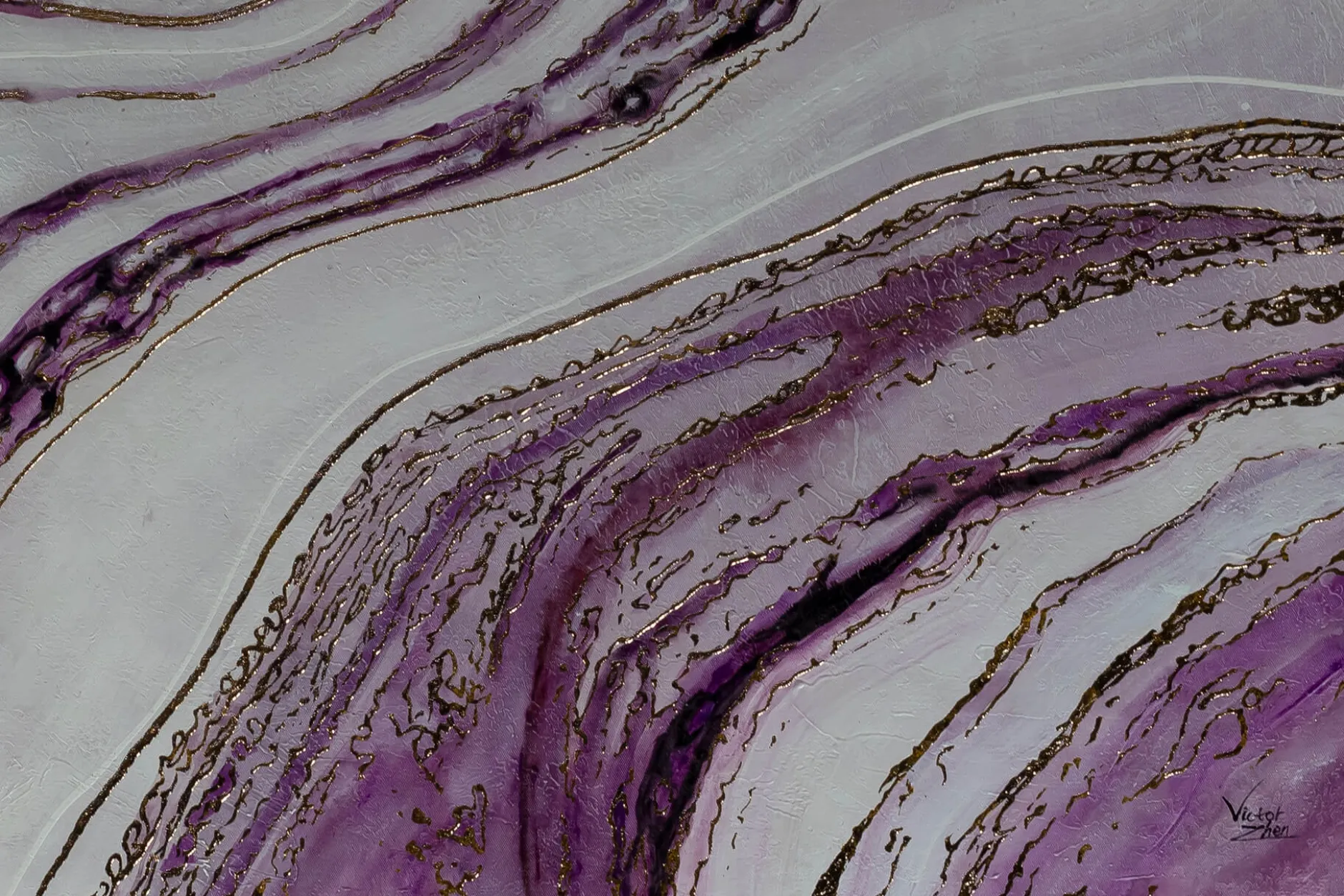 XXL Öl Gemälde 'Purple Magic' | Handgemaltes Unikat