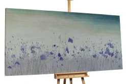 XXL Öl Gemälde 'Purple Poppy Field' | Handgemaltes Unikat