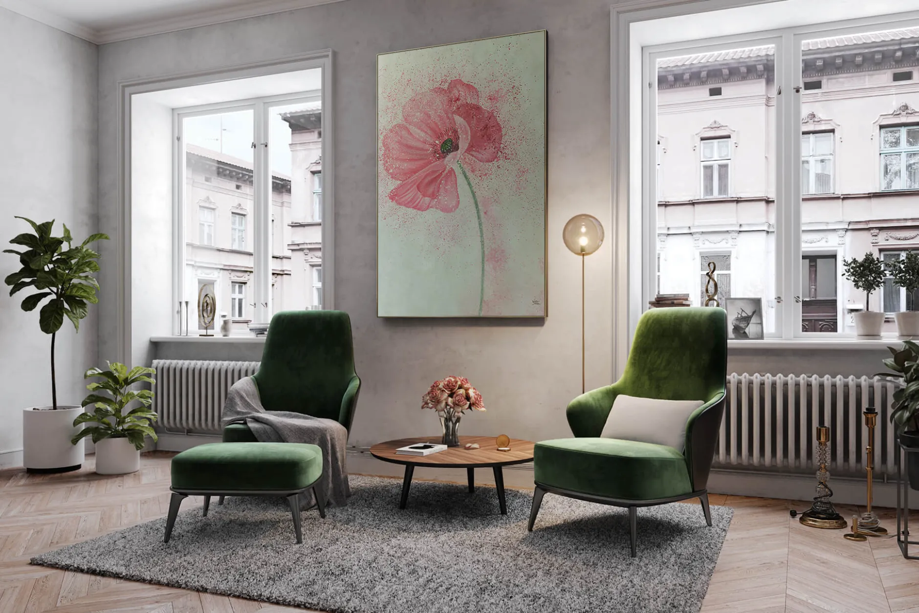 XXL Öl Gemälde 'Queen Poppy' | Handgemaltes Unikat