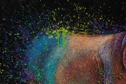 XXL Öl Gemälde 'Rainbow Hippo' | Handgemaltes Unikat