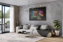 XXL Öl Gemälde 'Rainbow Hippo' | Handgemaltes Unikat