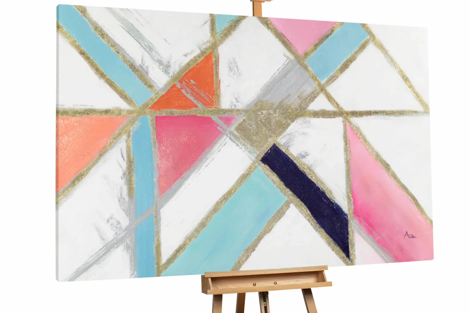 XXL Öl Gemälde 'Rainbow Mosaic' | Handgemaltes Unikat