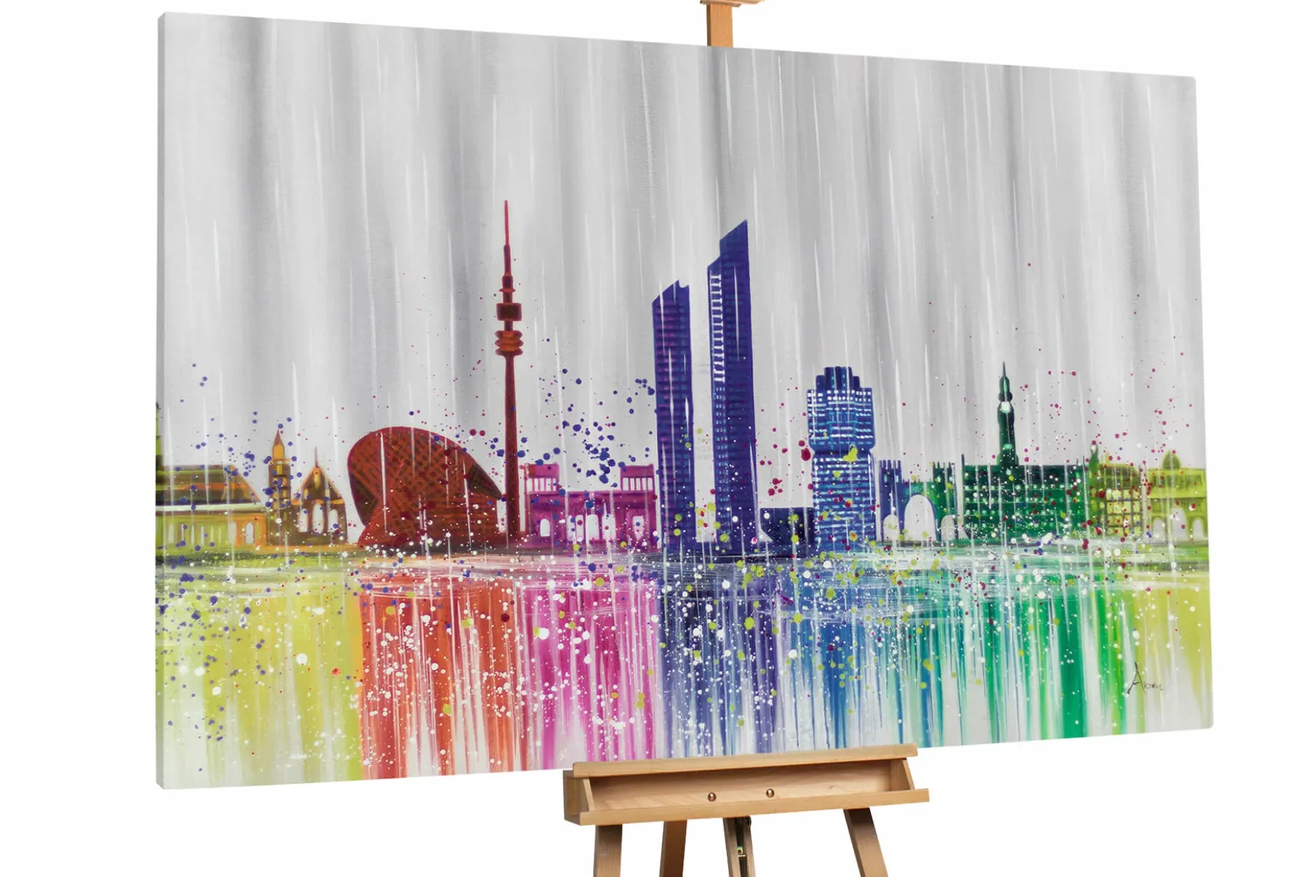 XXL Öl Gemälde 'Raining Rainbows' | Handgemaltes Unikat
