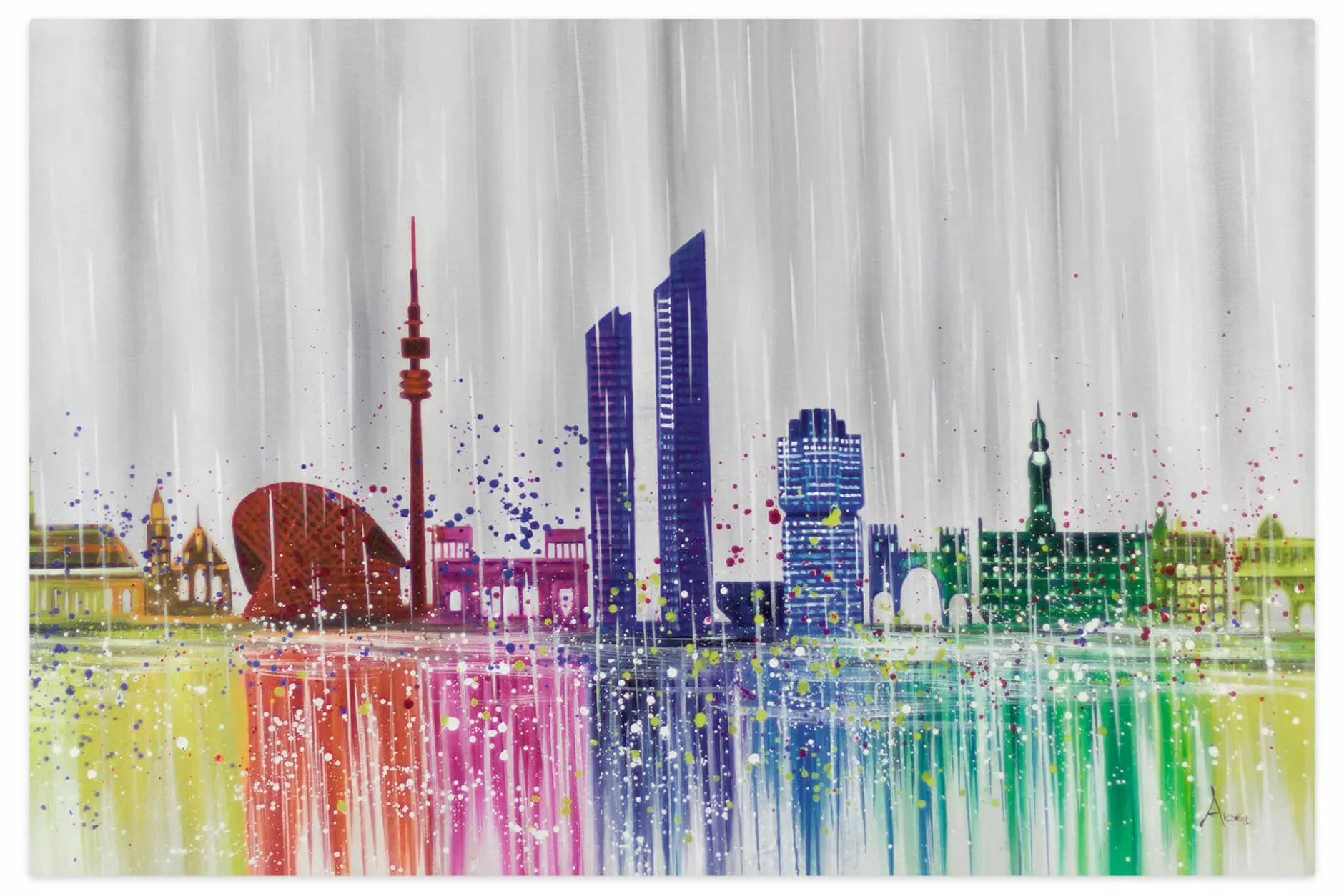 XXL Öl Gemälde 'Raining Rainbows' | Handgemaltes Unikat