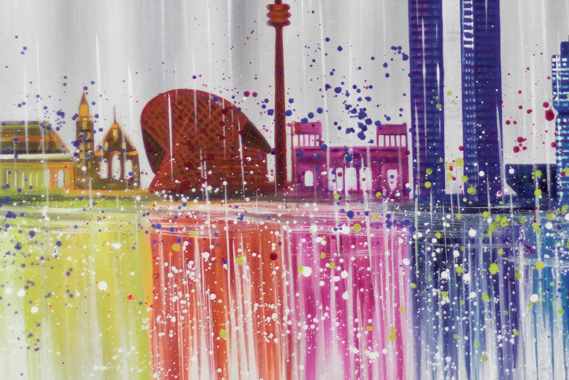 XXL Öl Gemälde 'Raining Rainbows' | Handgemaltes Unikat