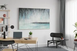 XXL Öl Gemälde 'Rain on Water' | Handgemaltes Unikat