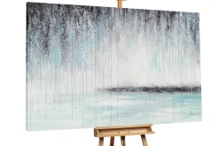 XXL Öl Gemälde 'Rain on Water' | Handgemaltes Unikat