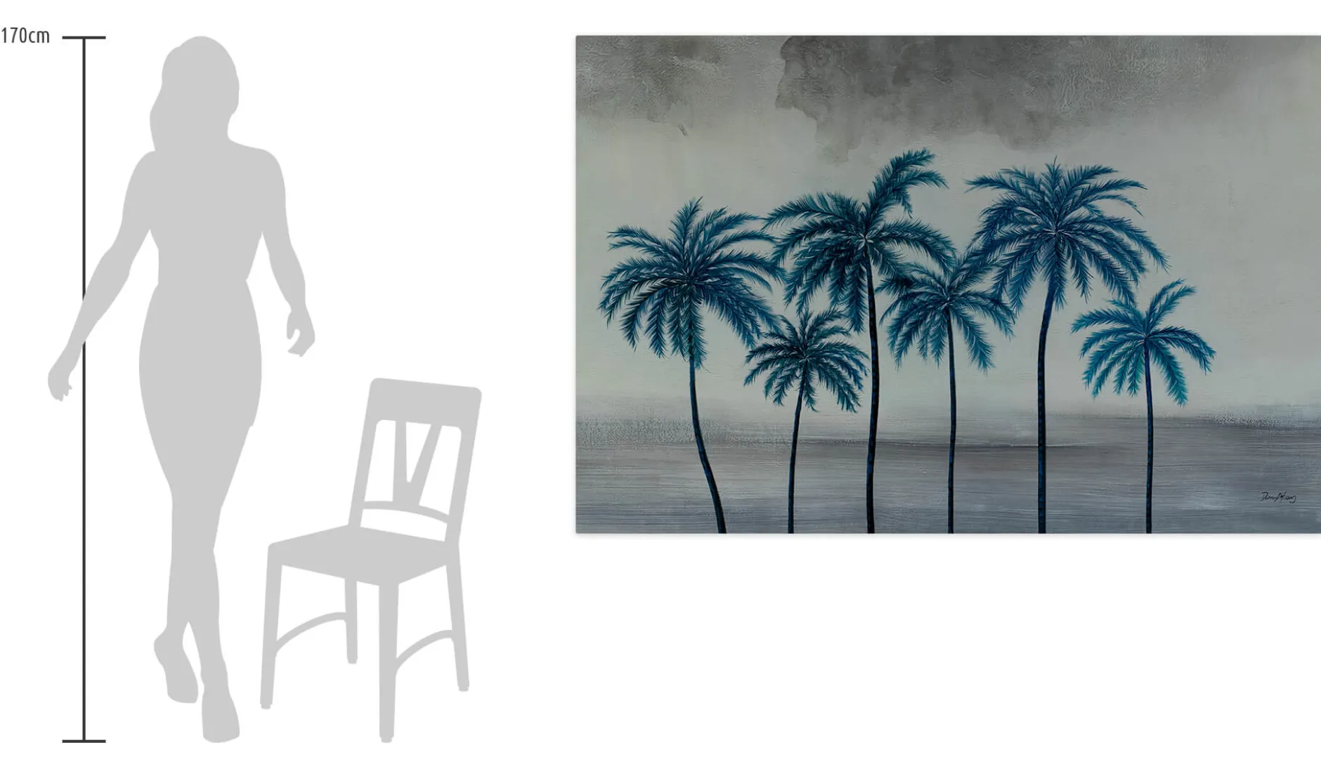 XXL Öl Gemälde 'Rainy Beach Day' | Handgemaltes Unikat