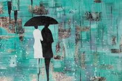 XXL Öl Gemälde 'Rainy Walk' | Handgemaltes Unikat
