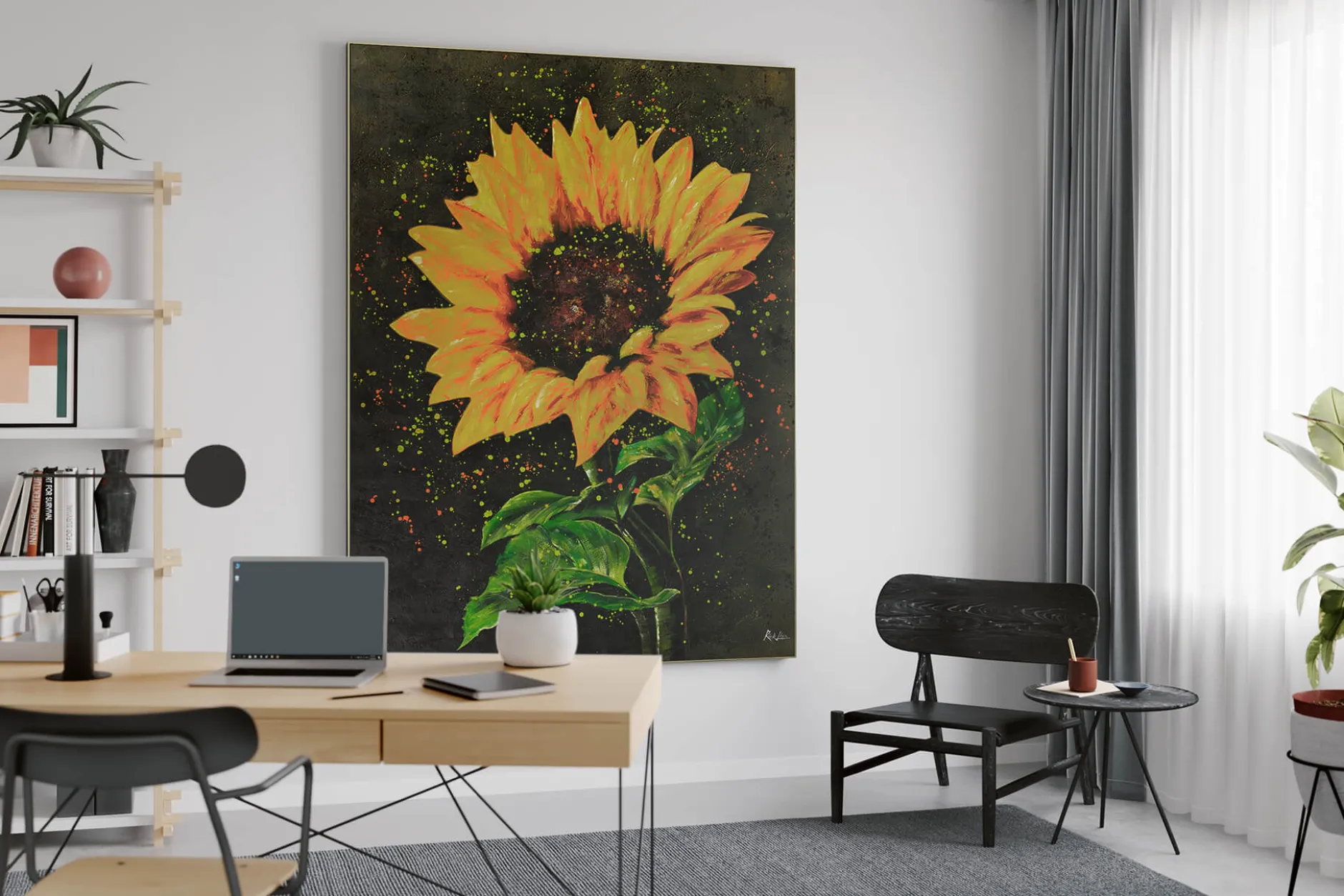 XXL Öl Gemälde 'Ray of Darkness' | Handgemaltes Unikat