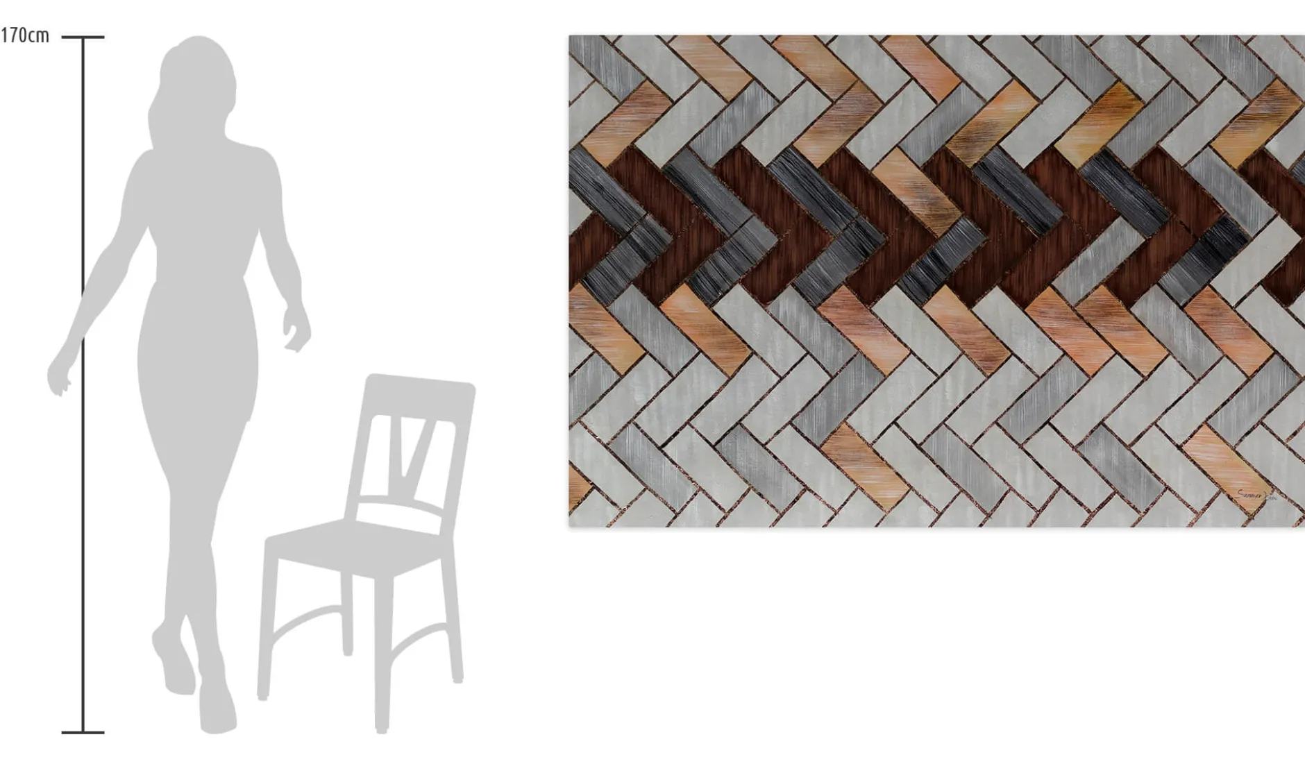XXL Öl Gemälde 'Rectangle Composition' | Handgemaltes Unikat