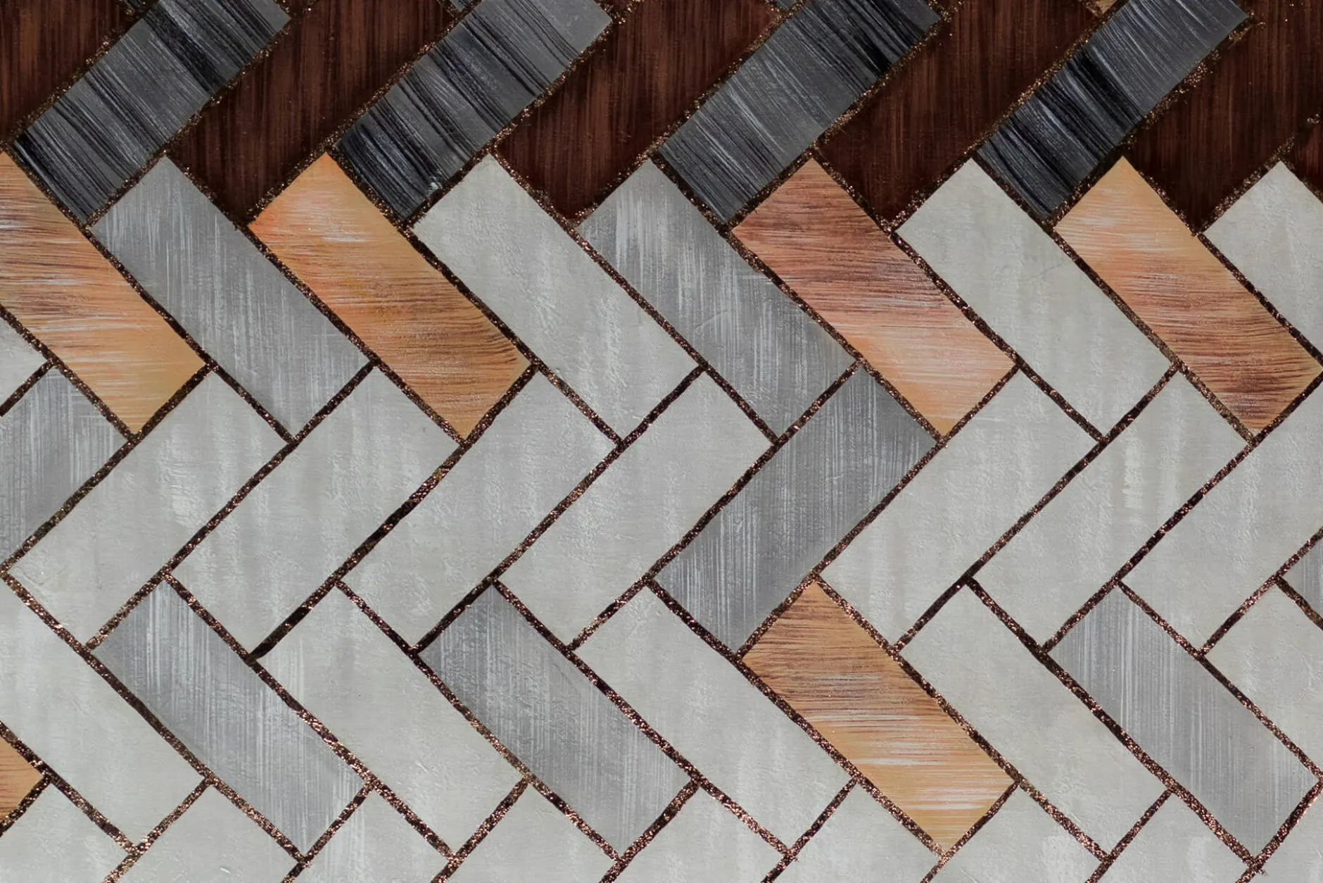 XXL Öl Gemälde 'Rectangle Composition' | Handgemaltes Unikat