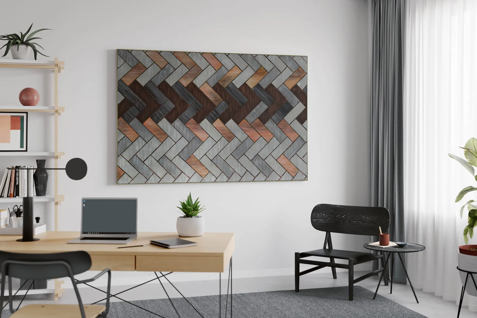 XXL Öl Gemälde 'Rectangle Composition' | Handgemaltes Unikat