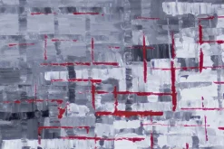 XXL Öl Gemälde 'Red-Splashed Wall' | Handgemaltes Unikat