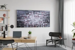 XXL Öl Gemälde 'Red-Splashed Wall' | Handgemaltes Unikat