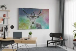 XXL Öl Gemälde 'Reindeer Fantasy' | Handgemaltes Unikat