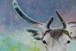 XXL Öl Gemälde 'Reindeer Fantasy' | Handgemaltes Unikat