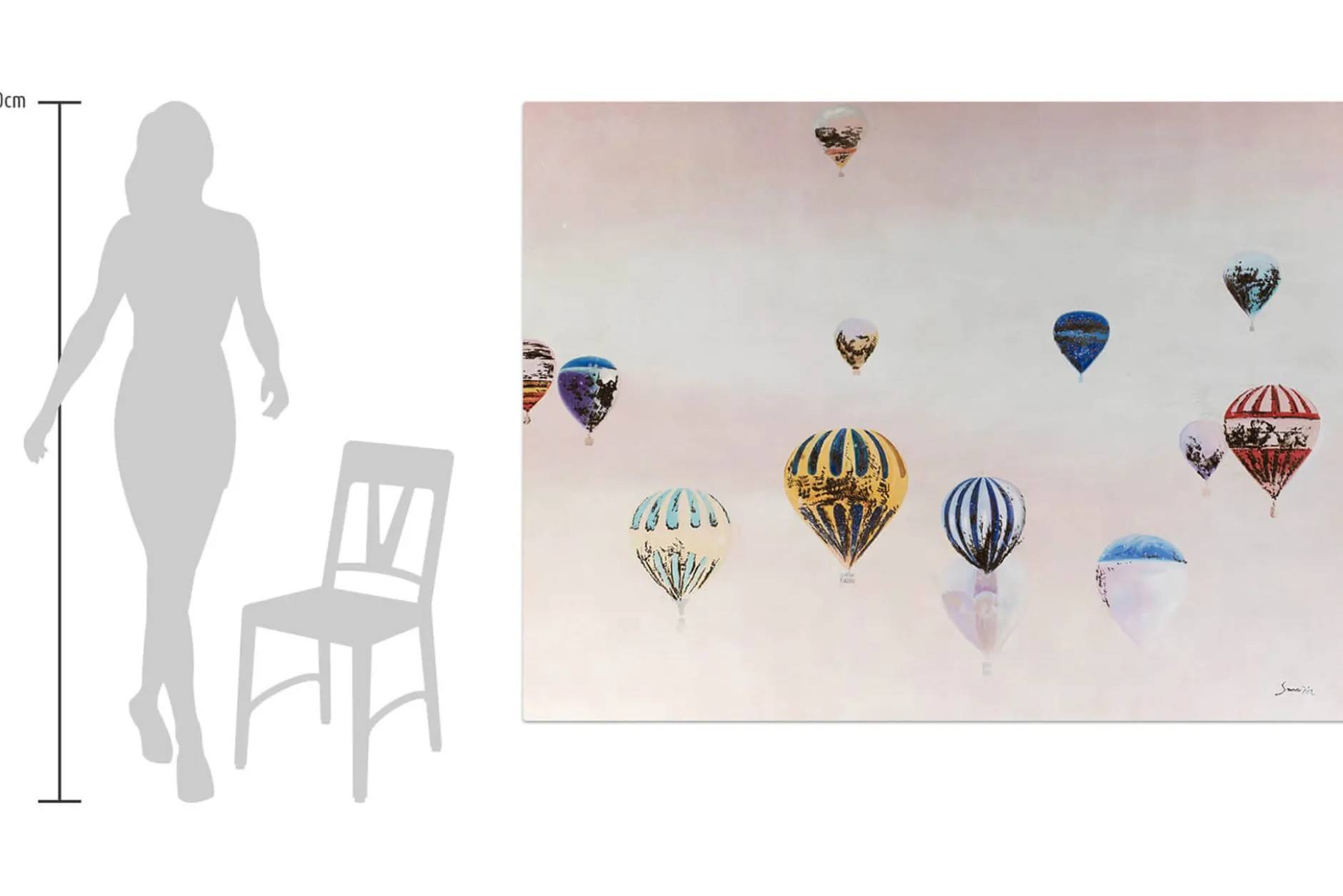 XXL Öl Gemälde 'Reise der Ballons' | Handgemaltes Unikat