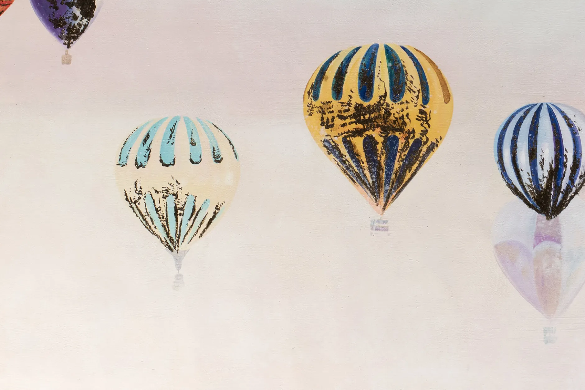 XXL Öl Gemälde 'Reise der Ballons' | Handgemaltes Unikat
