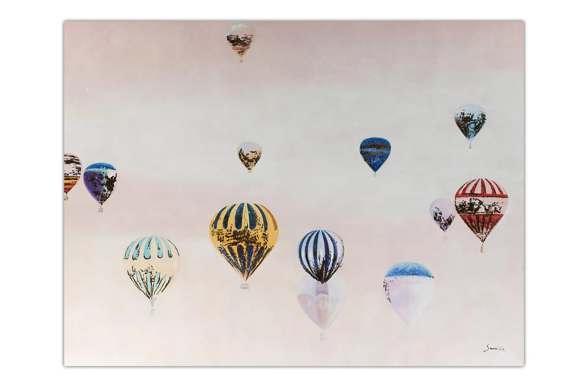 XXL Öl Gemälde 'Reise der Ballons' | Handgemaltes Unikat