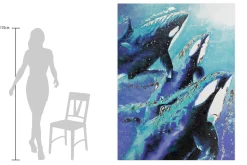 XXL Öl Gemälde 'Reise der Orcas' | Handgemaltes Unikat
