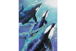 XXL Öl Gemälde 'Reise der Orcas' | Handgemaltes Unikat