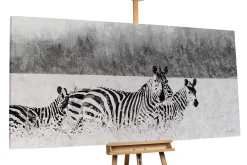 XXL Öl Gemälde 'Reise der Zebras' | Handgemaltes Unikat
