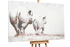 XXL Öl Gemälde 'Rhino Journey' | Handgemaltes Unikat