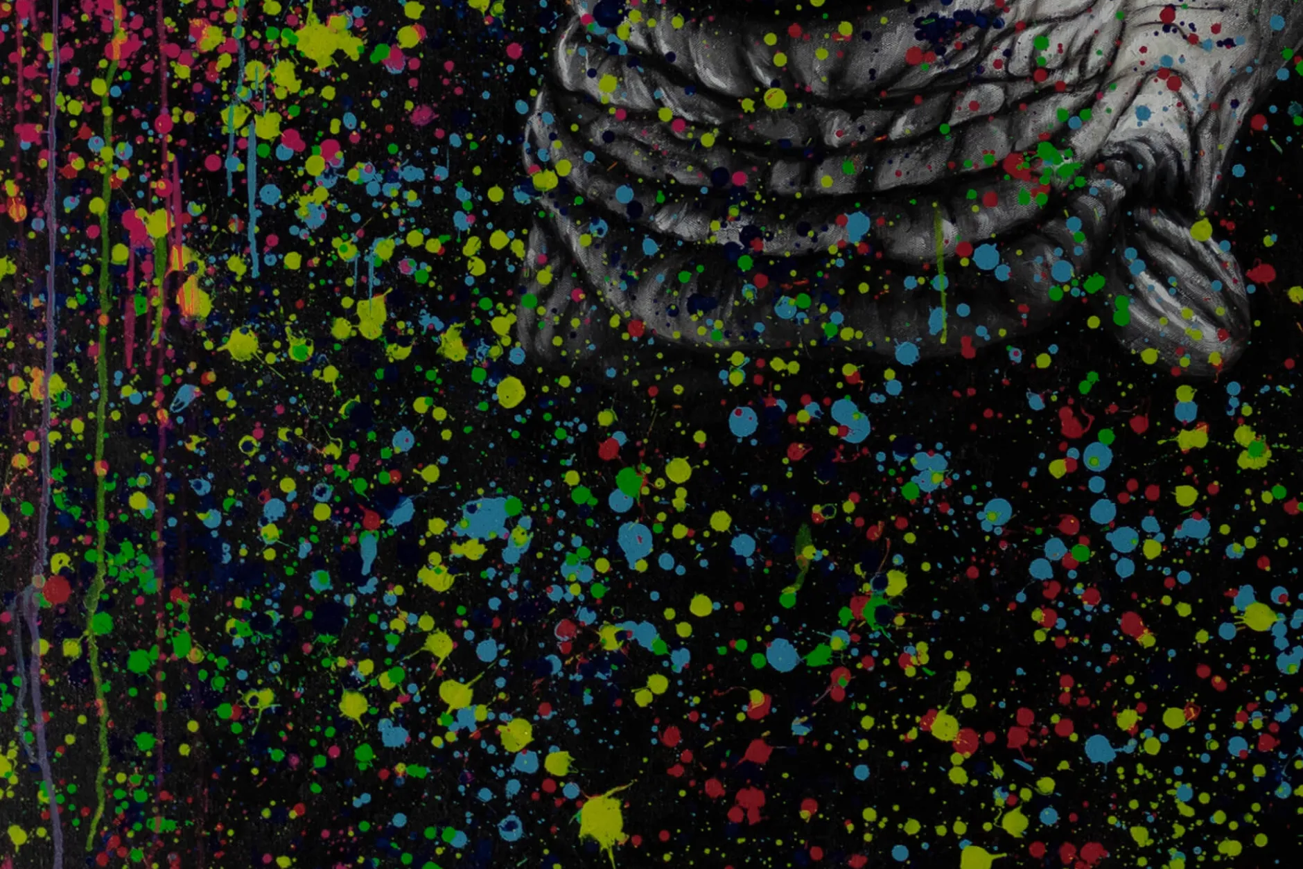 XXL Öl Gemälde 'Rhino Rainbow' | Handgemaltes Unikat