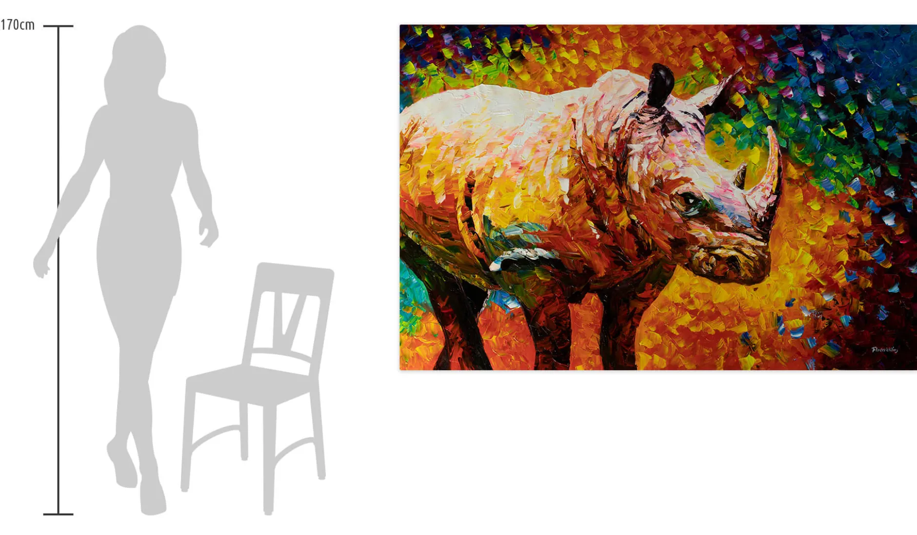 XXL Öl Gemälde 'Rhino Rhapsody' | Handgemaltes Unikat