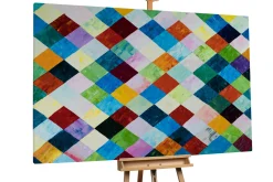 XXL Öl Gemälde 'Rhombus Sequence' | Handgemaltes Unikat