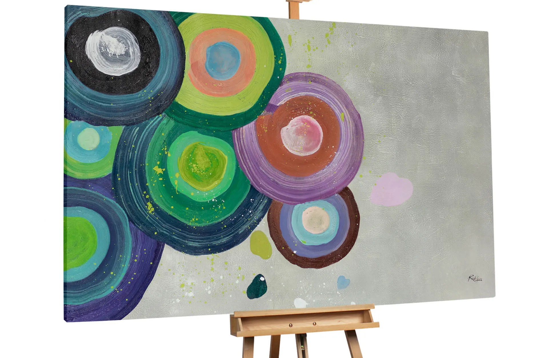 XXL Öl Gemälde 'Rings of Color' | Handgemaltes Unikat