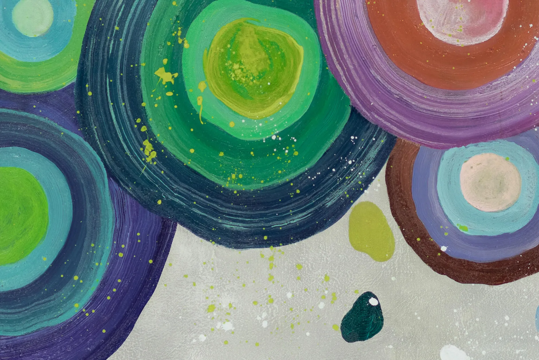 XXL Öl Gemälde 'Rings of Color' | Handgemaltes Unikat