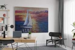 XXL Öl Gemälde 'Romantische Segelfahrt' | Handgemaltes Unikat