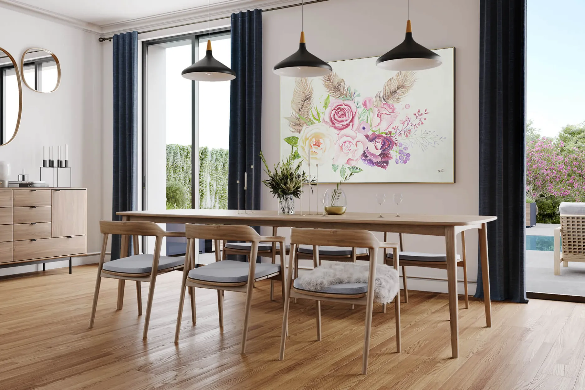 XXL Öl Gemälde 'Rosane Romanze' | Handgemaltes Unikat