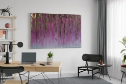 XXL Öl Gemälde 'Rosy Thoughts in Gold' | Handgemaltes Unikat