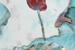 XXL Öl Gemälde 'Rote Wasserlilie' | Handgemaltes Unikat