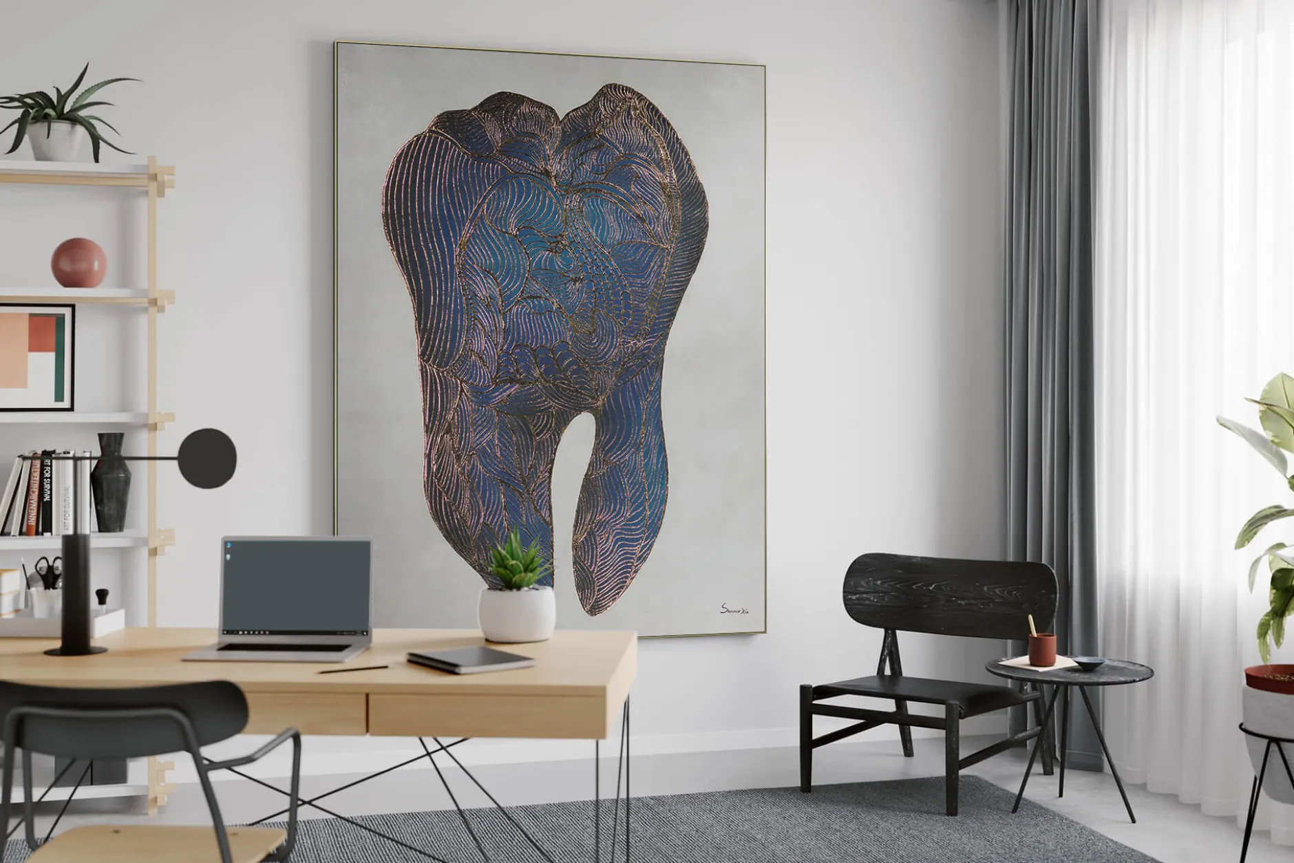 XXL Öl Gemälde 'Royal Tooth' | Handgemaltes Unikat