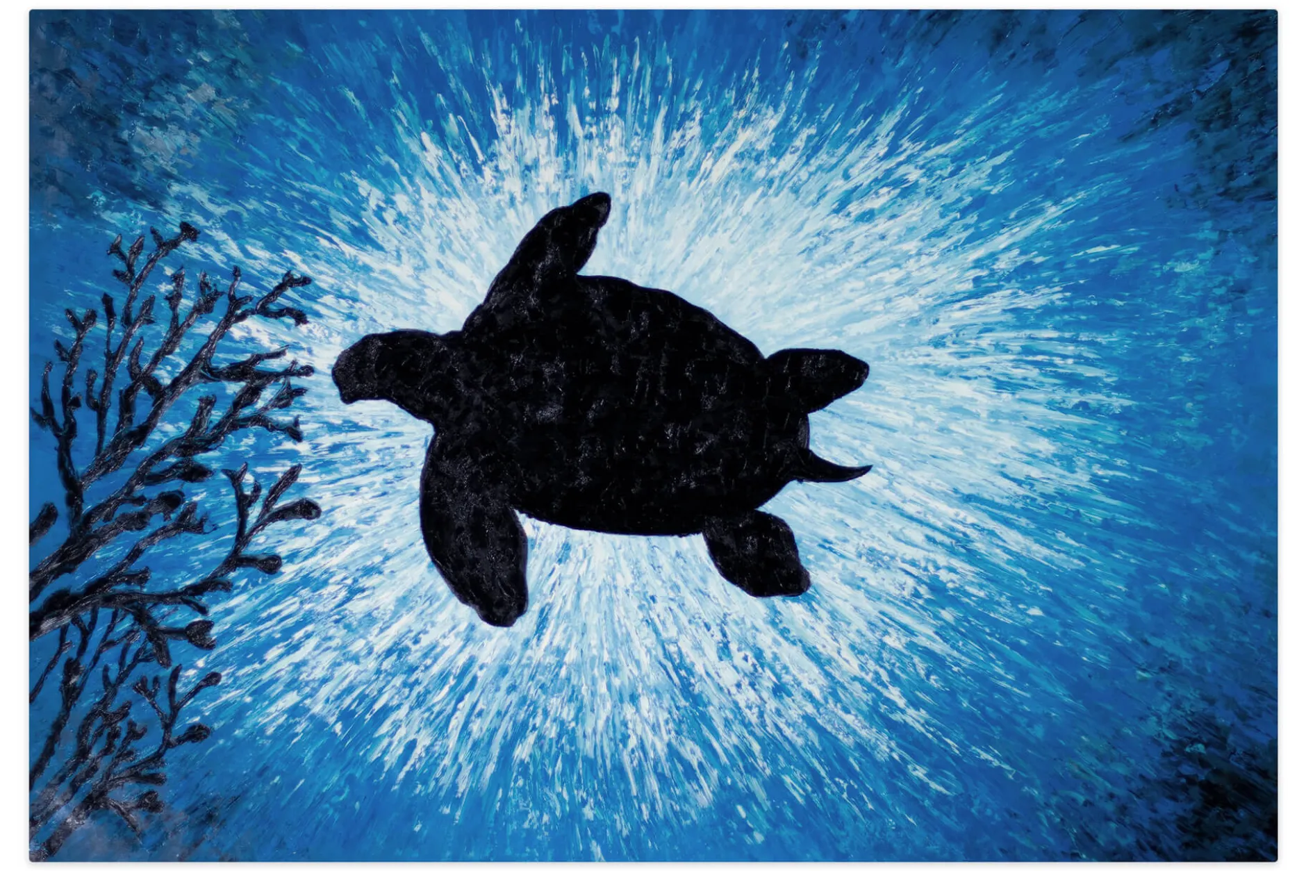 XXL Öl Gemälde 'Sam, the Turtle' | Handgemaltes Unikat