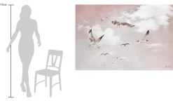 XXL Öl Gemälde 'Seagulls in the Sky' | Handgemaltes Unikat