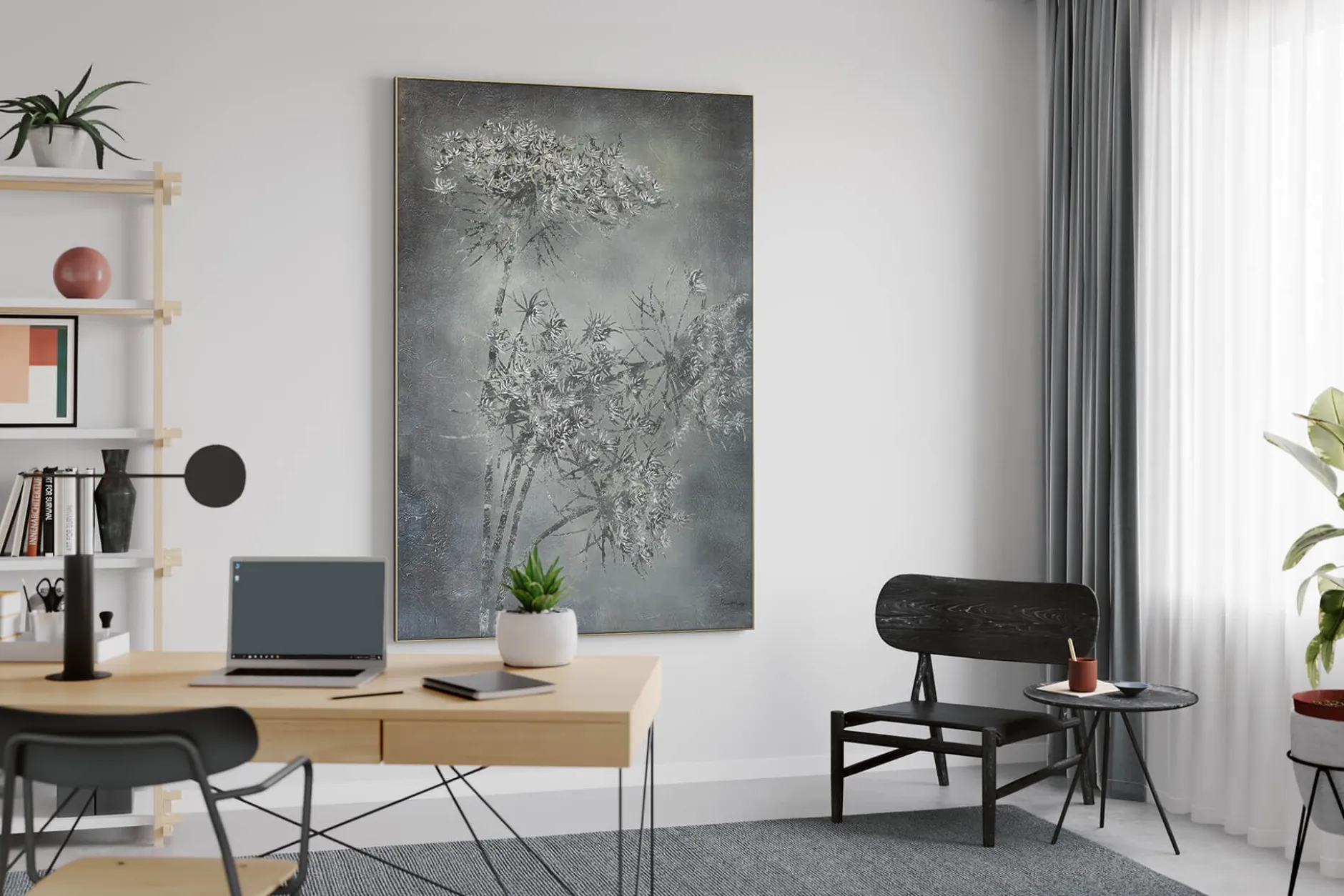 XXL Öl Gemälde 'Shadow of Flowers' | Handgemaltes Unikat