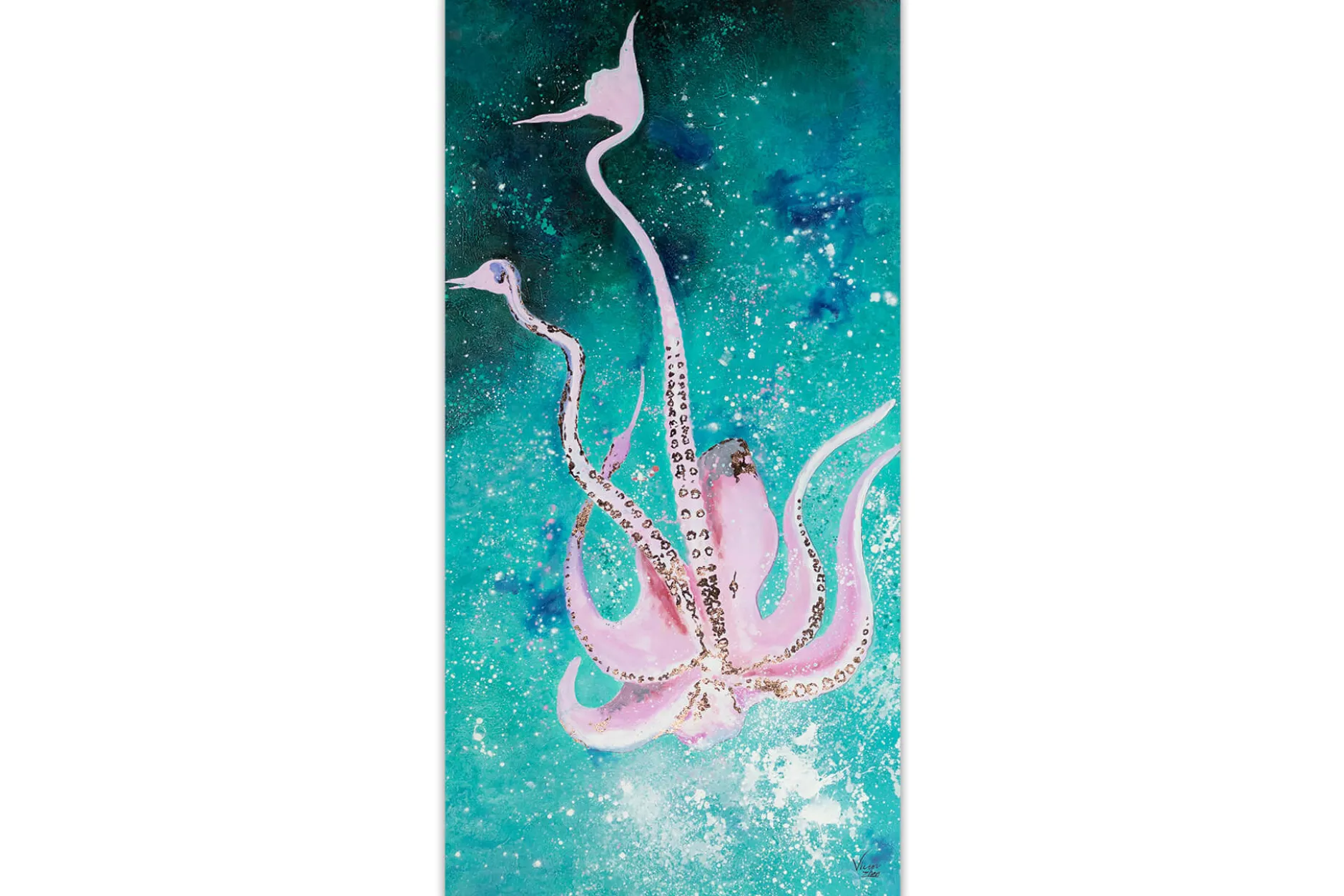 XXL Öl Gemälde 'Shimmering Octopus' | Handgemaltes Unikat