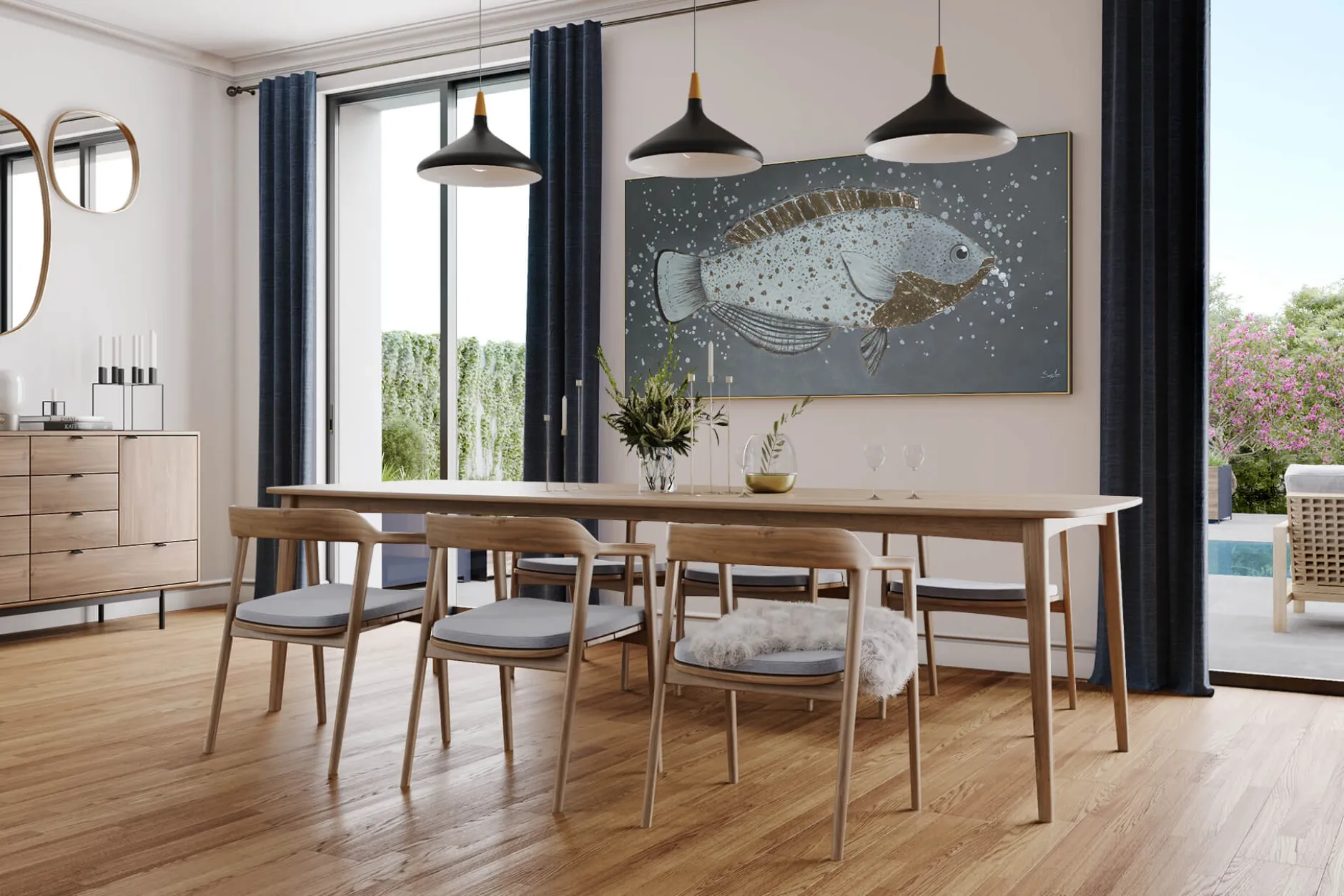 XXL Öl Gemälde 'Silk Ocean' | Handgemaltes Unikat